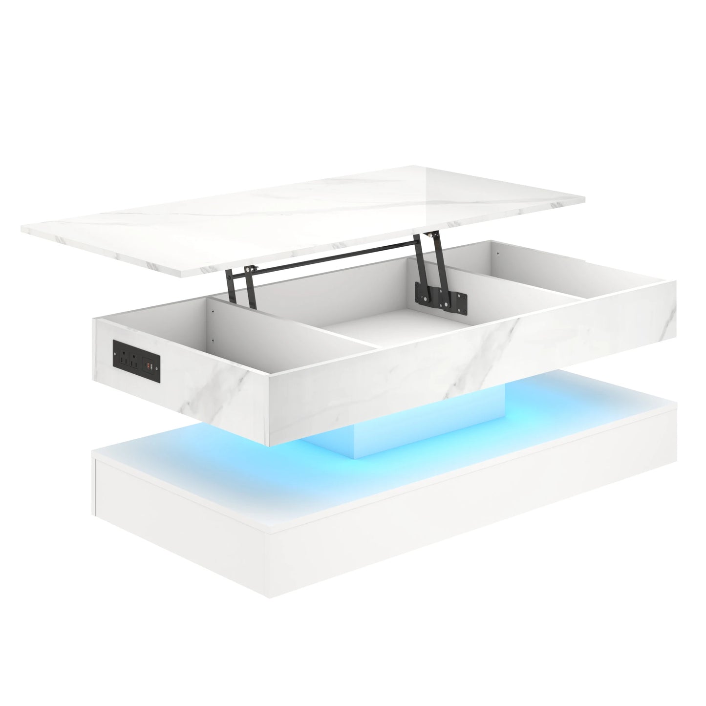 Ljustra LED Coffee Table High Gloss Modern Center Table with Storage