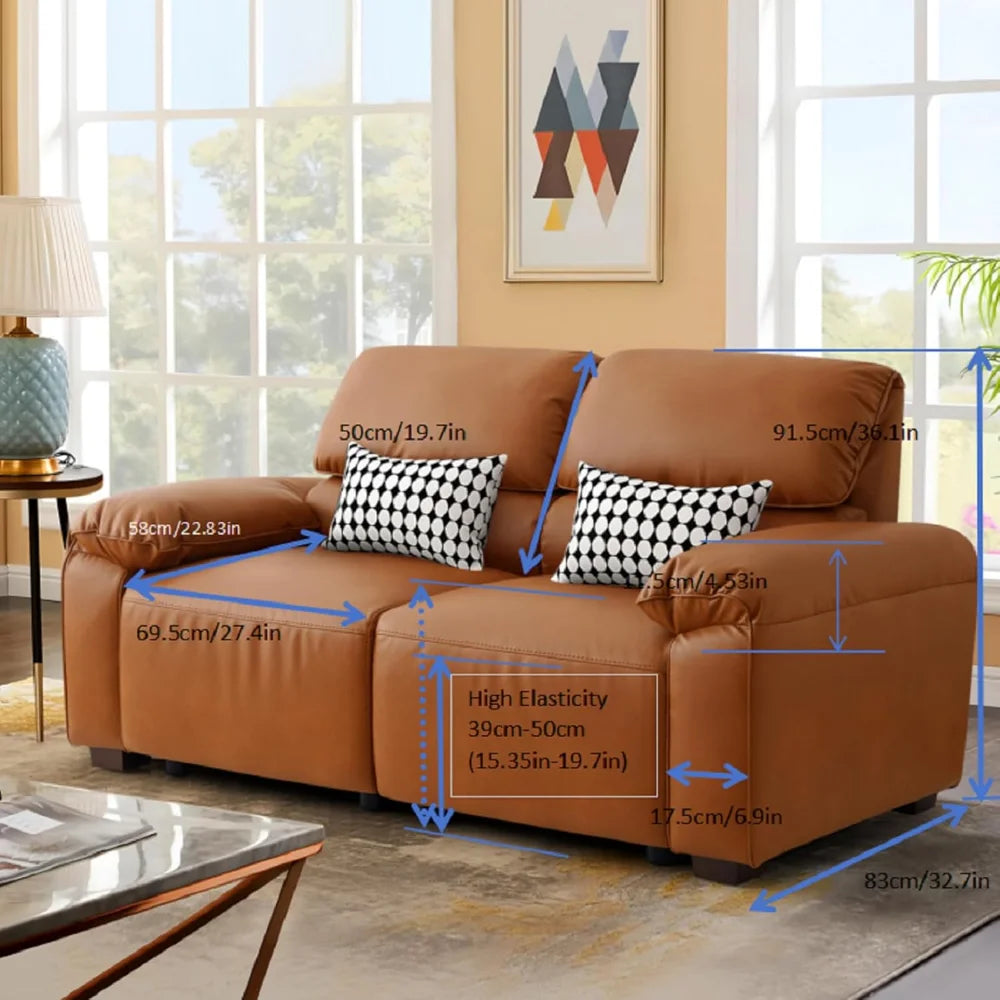 Ljustra Modular Sofa Couch Loveseat with Pillow Armrest Leather