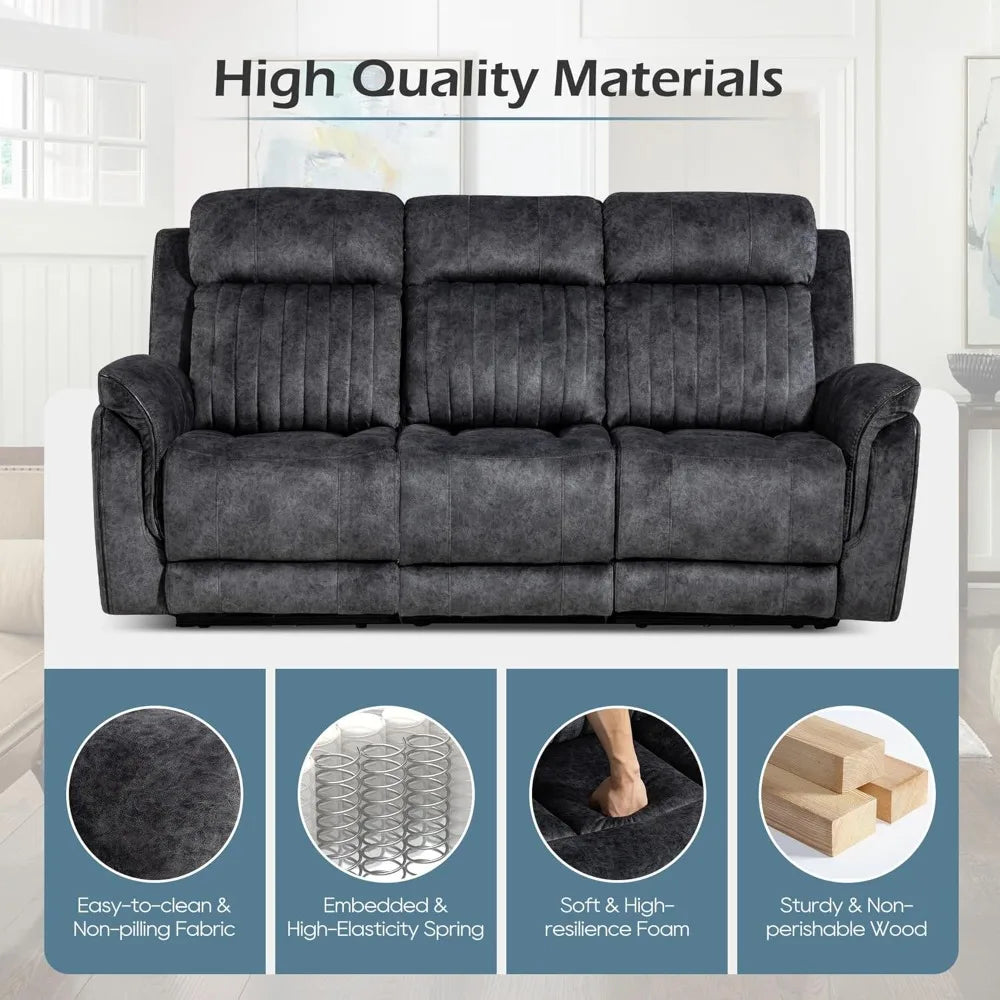 Ljustra Zero Gravity Power Reclining Sofa Adjustable Headrest USB Ports