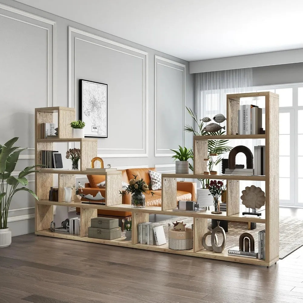 L Shaped 4 Tier Bookshelf Corner Display Rack 10 Shelves Modern Home Storage