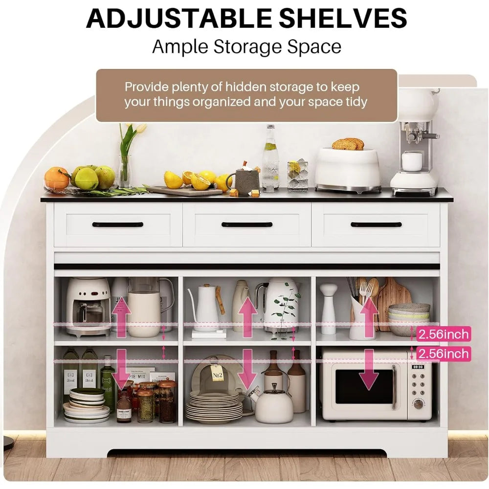 Farmhouse Sideboard Buffet Cabinet Storage Wine Bar with Sliding Doors