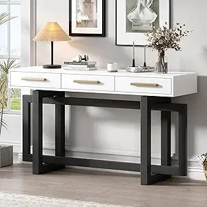 60 Inch Elegant Console Table Acacia Veneer Entryway Side Table