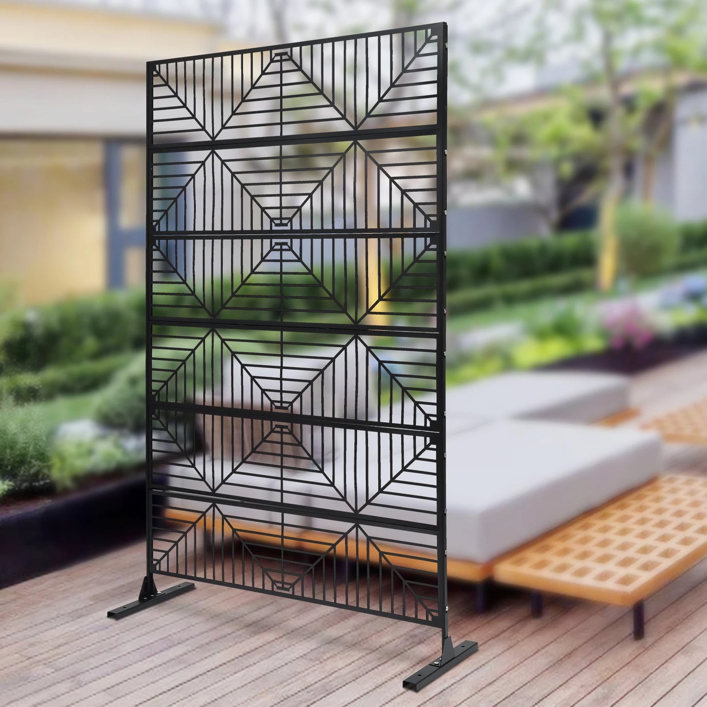 Outdoor Privacy Screen 3.72x5.94ft Steel Fence Elegant Design