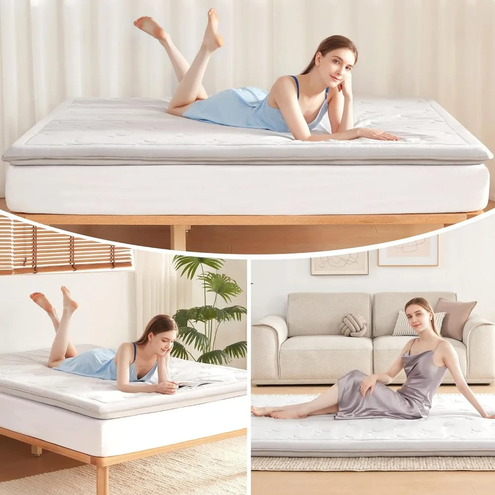 Ljustra Japanese Floor Mattress Topper 4 Inch Memory Foam Futon