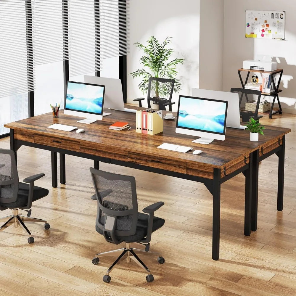 Ljustra 78.7 Inch Extra Long Computer Desk Double Office Writing Table