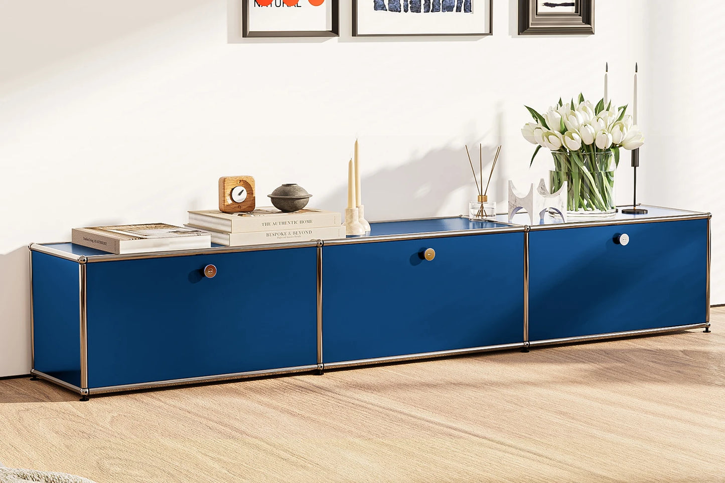 Modern Stainless Steel Storage Cabinet Organizer for Living Room Office