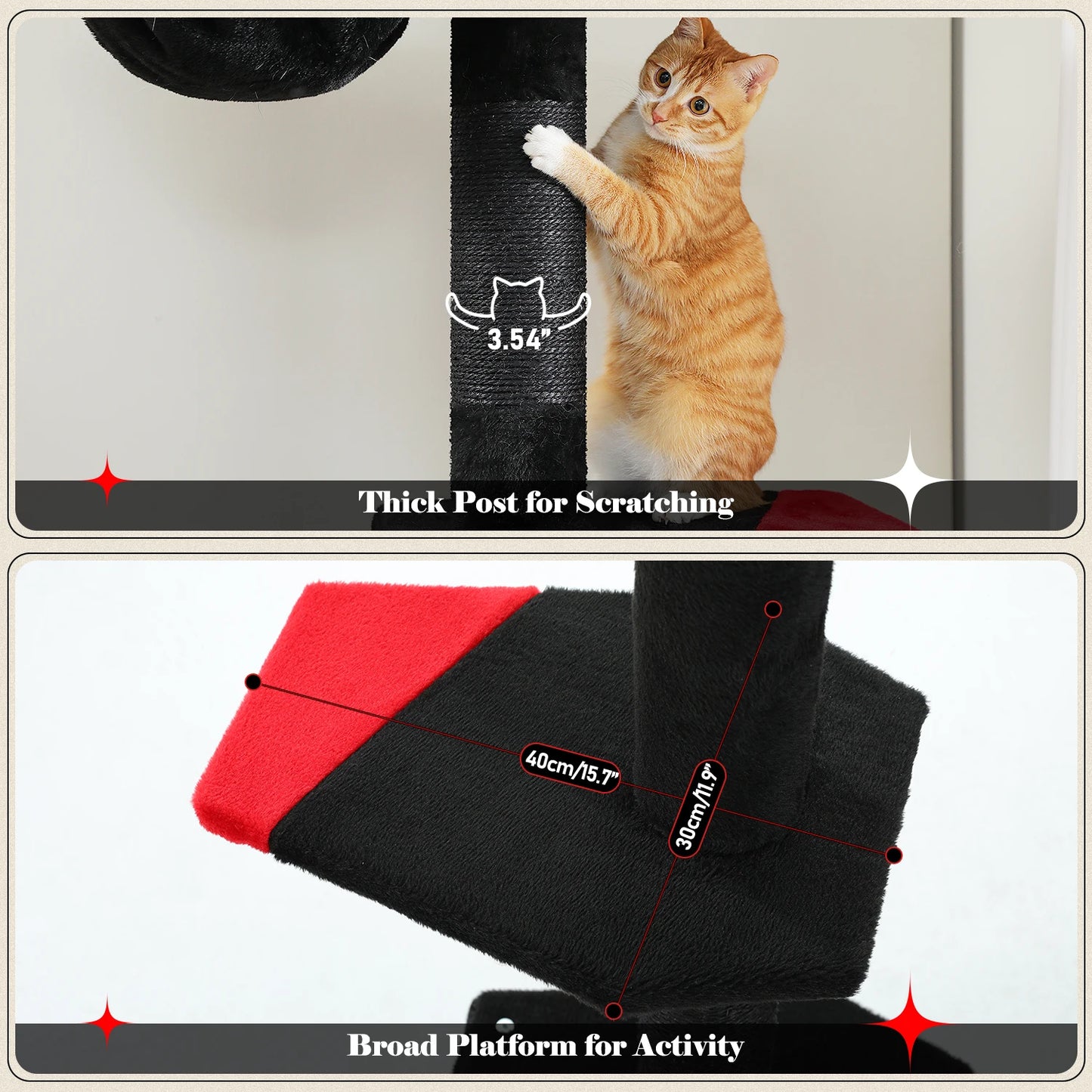 5-Tier Cat Tree Tower Indoor Climbing Scratching Post Hammock