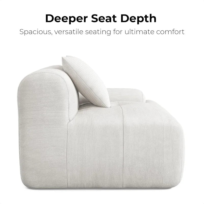 Ljustra Modern L-Shaped Modular Sectional Sofa 118" Beige Oversized Couch