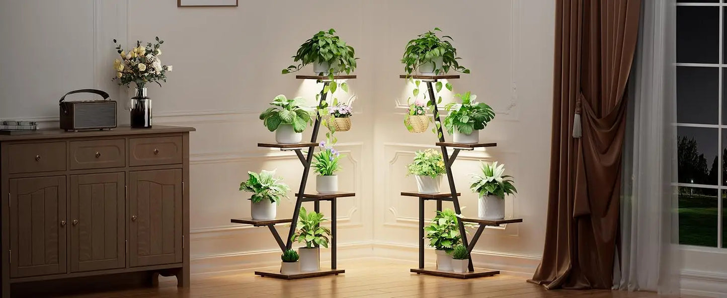 Plant Stand with Grow Light Indoor 5 Tier Corner Shelf for Multiple Plants