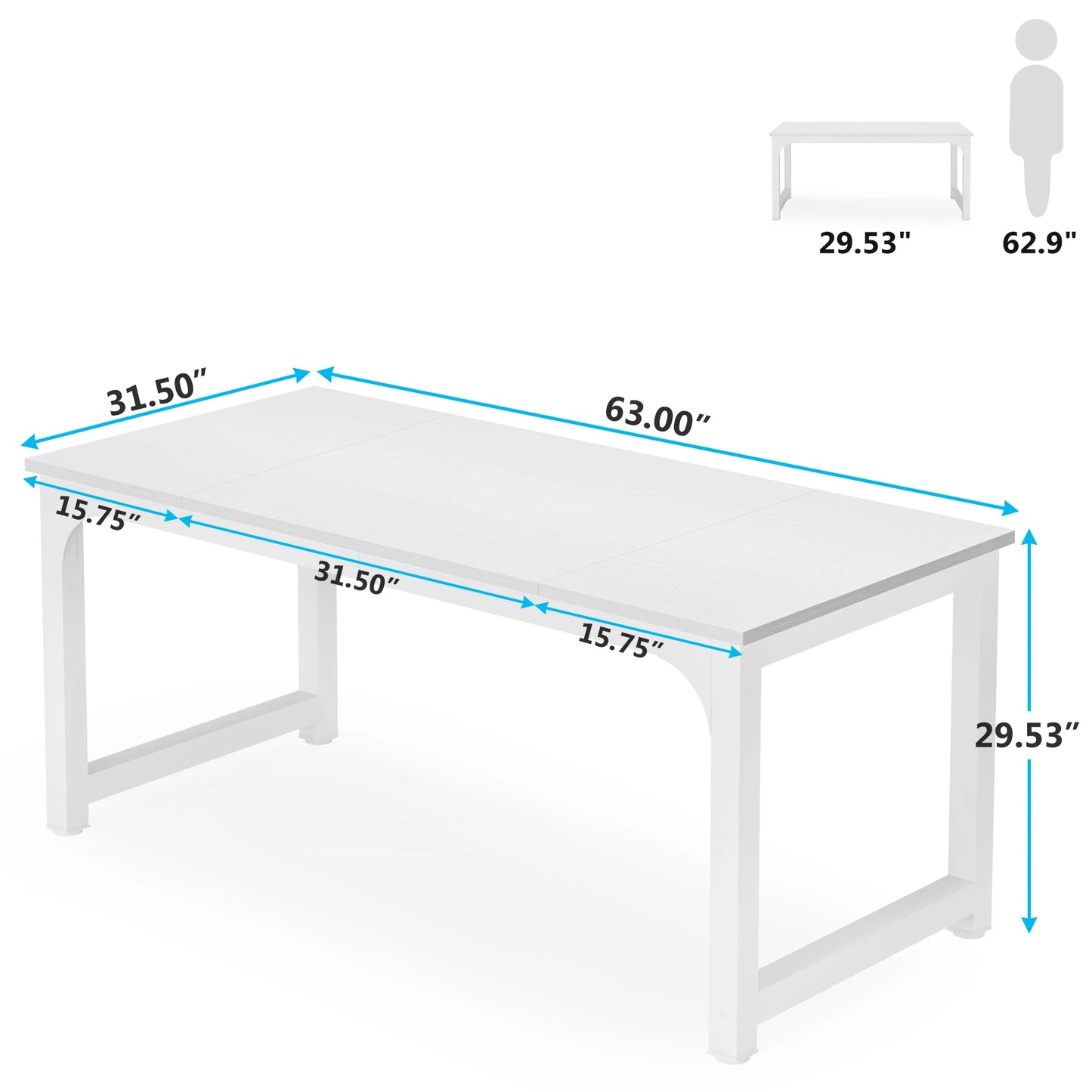 Ljustra Large Office Desk Modern Writing Table Workstation for Home Office