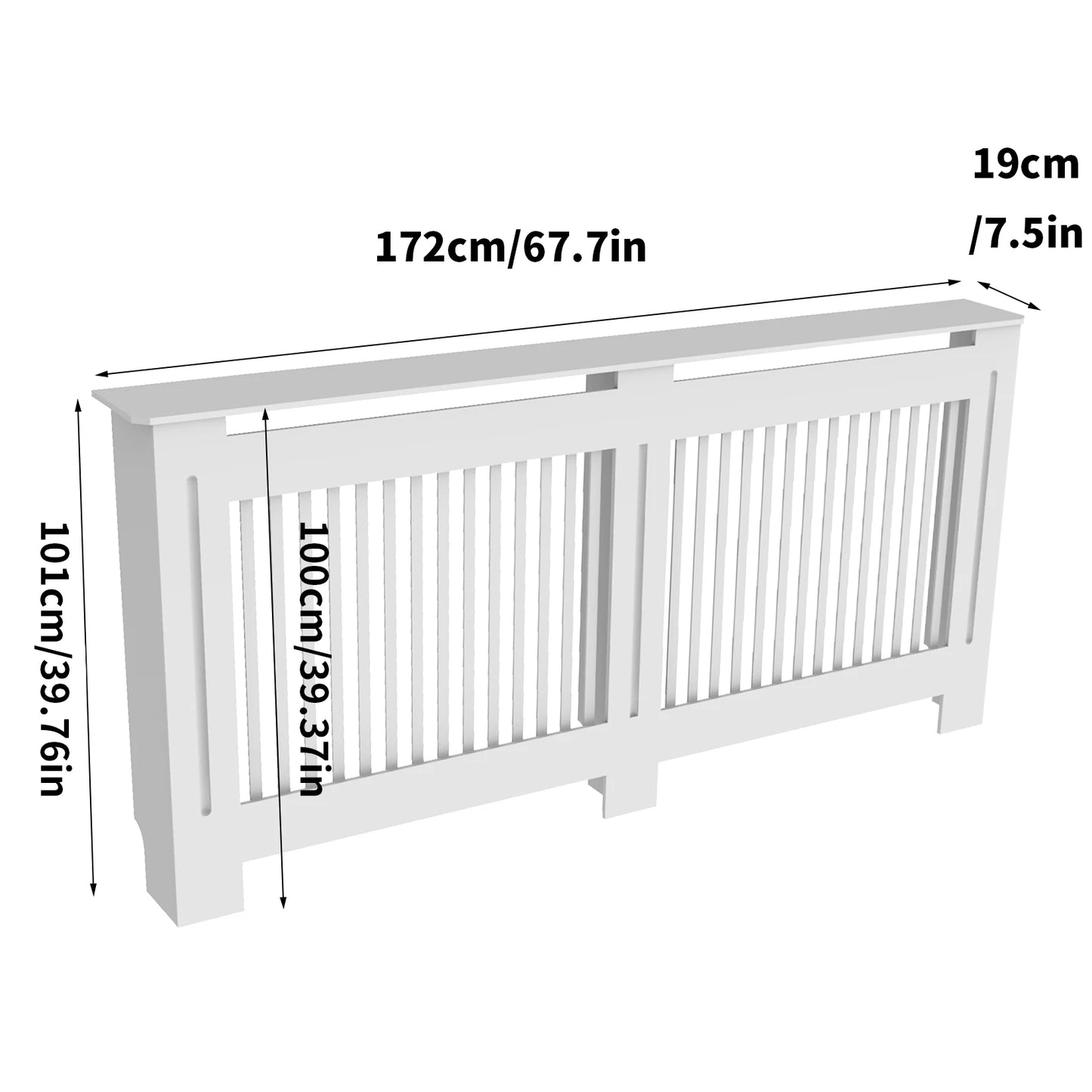 Super Tall Radiator Cover Modern MDF Shelf Cabinet Living Room Furniture