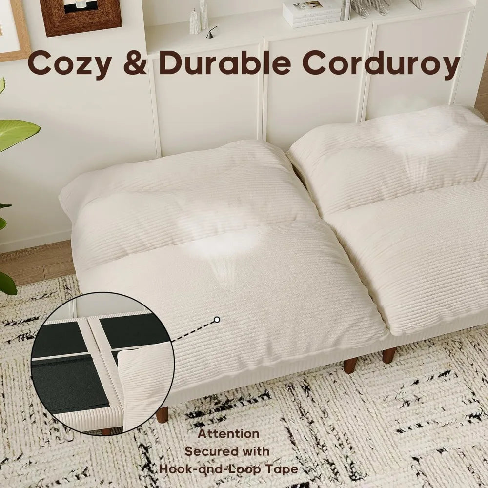 Ljustra Futon Sofa Bed 4 in 1 Convertible Sleeper Couch Adjustable