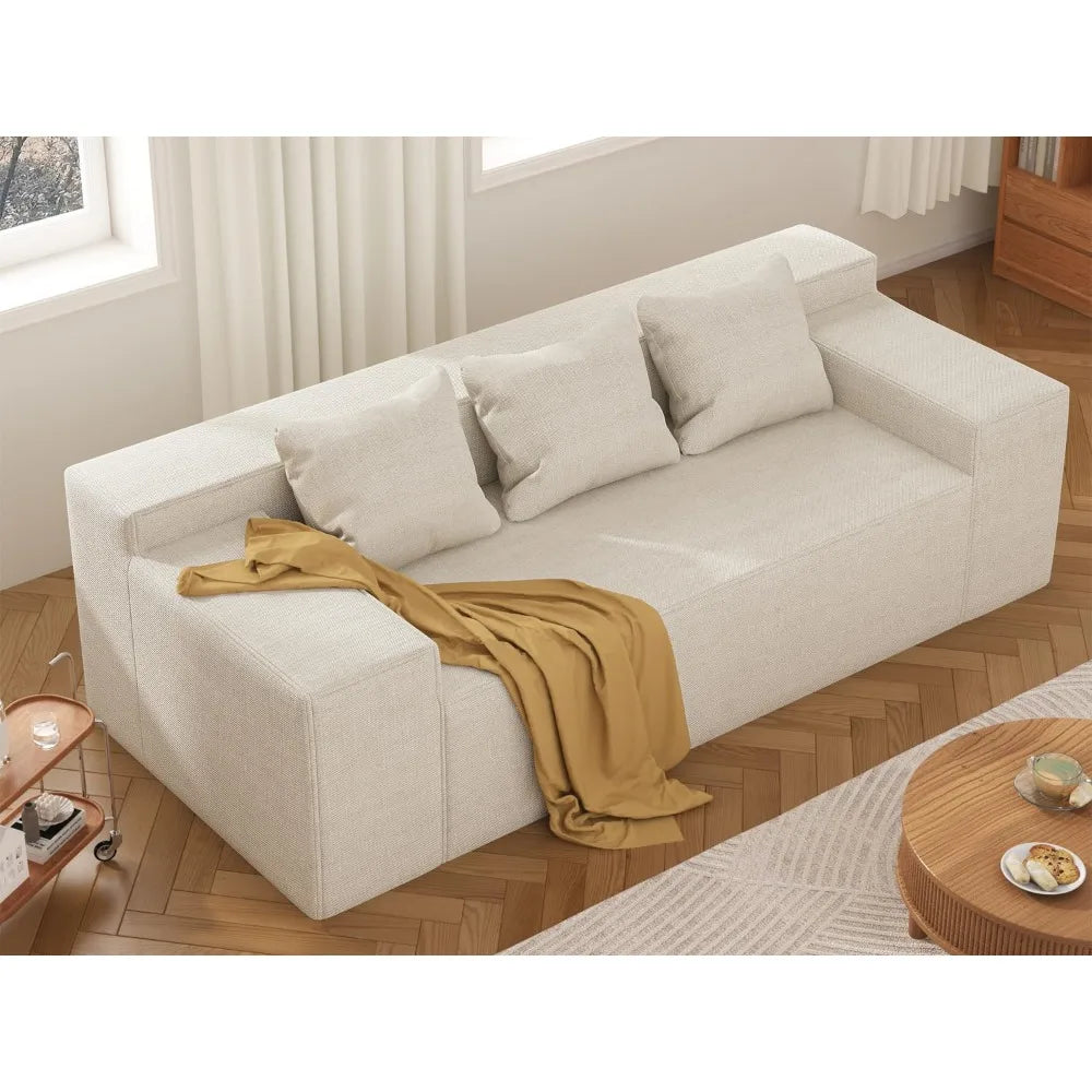 Modern 3-Seater Sofa Couch Hybrid No Assembly Required Cat Scratch Resistant