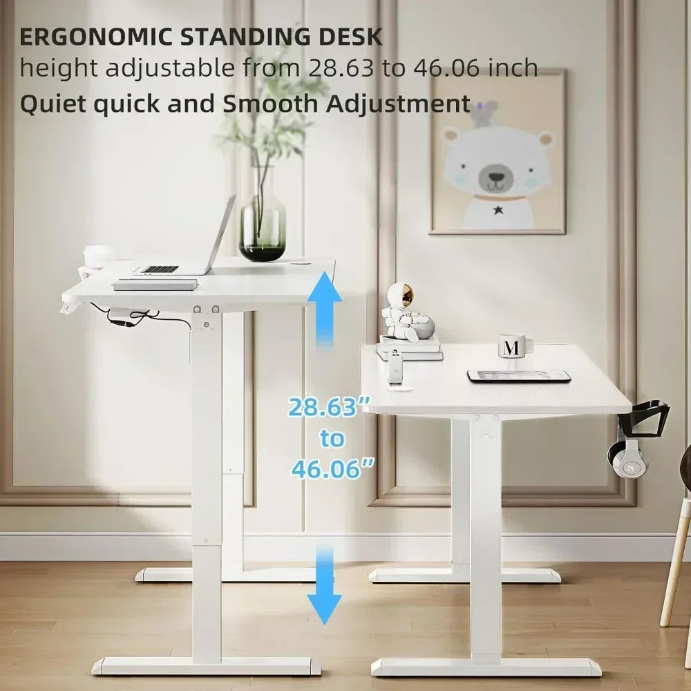 Adjustable Electric Standing Desk Sit Stand Home Office Workstation 63x24