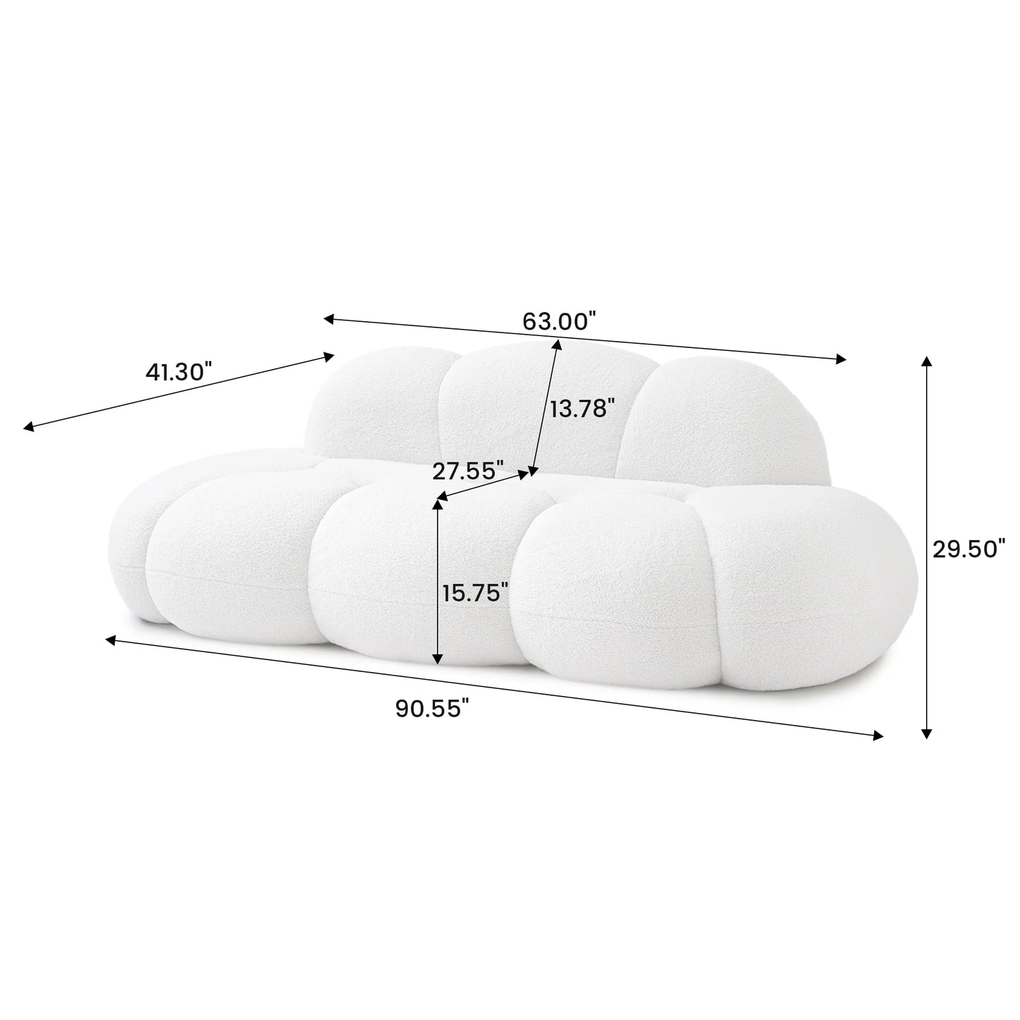 Ljustra Modern Cloud Shaped Sofa Comfy Upholstered Couch for Living Room