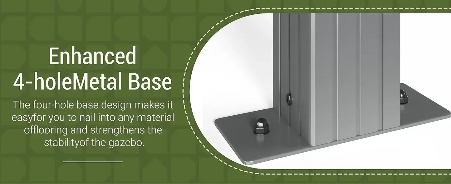 10x14 FT Wall Mounted Gazebo Aluminum Pergola Outdoor Shade Clearance