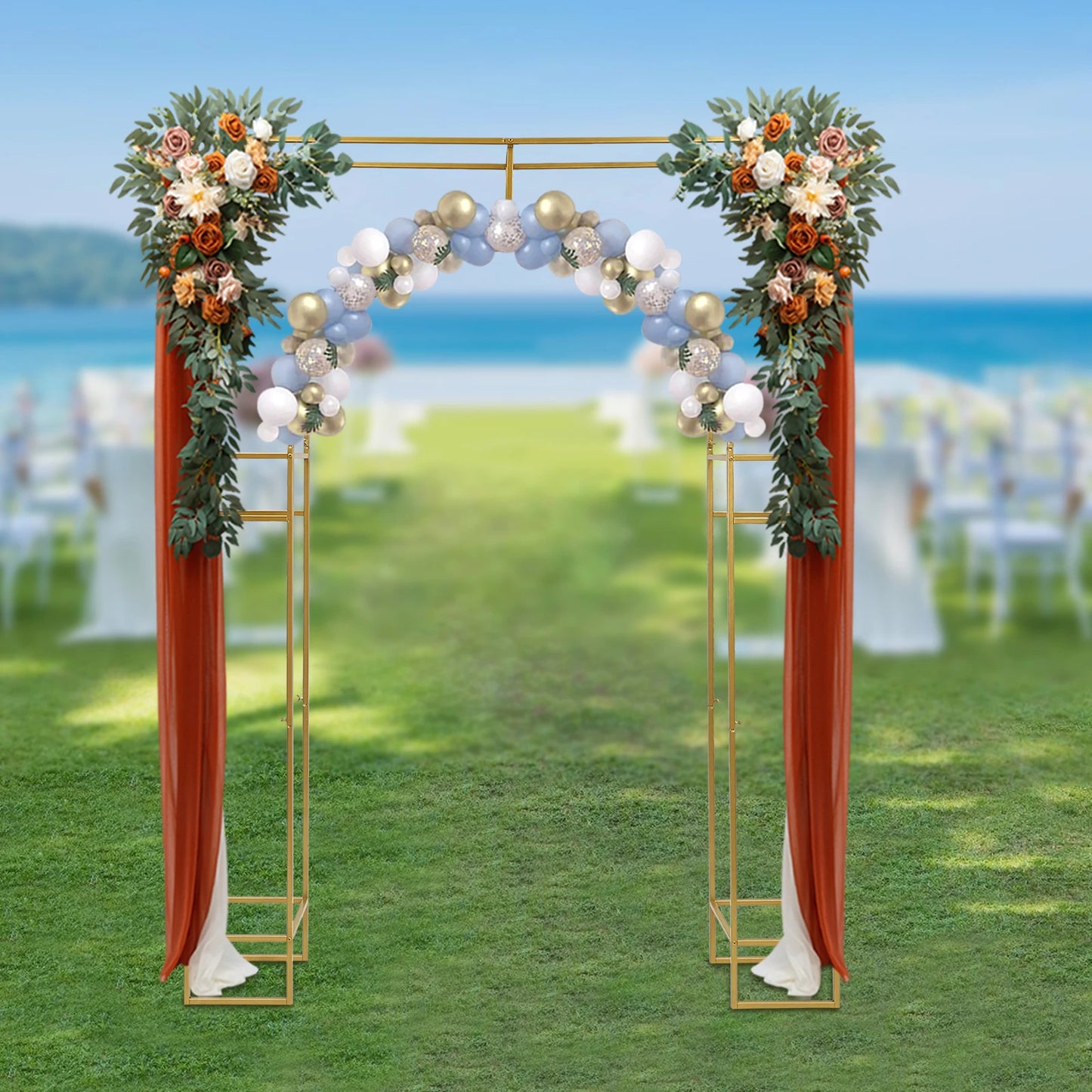 Wedding Arch Backdrop Stand 7.8x5.9ft Ceremony Balloon Garden Arbor
