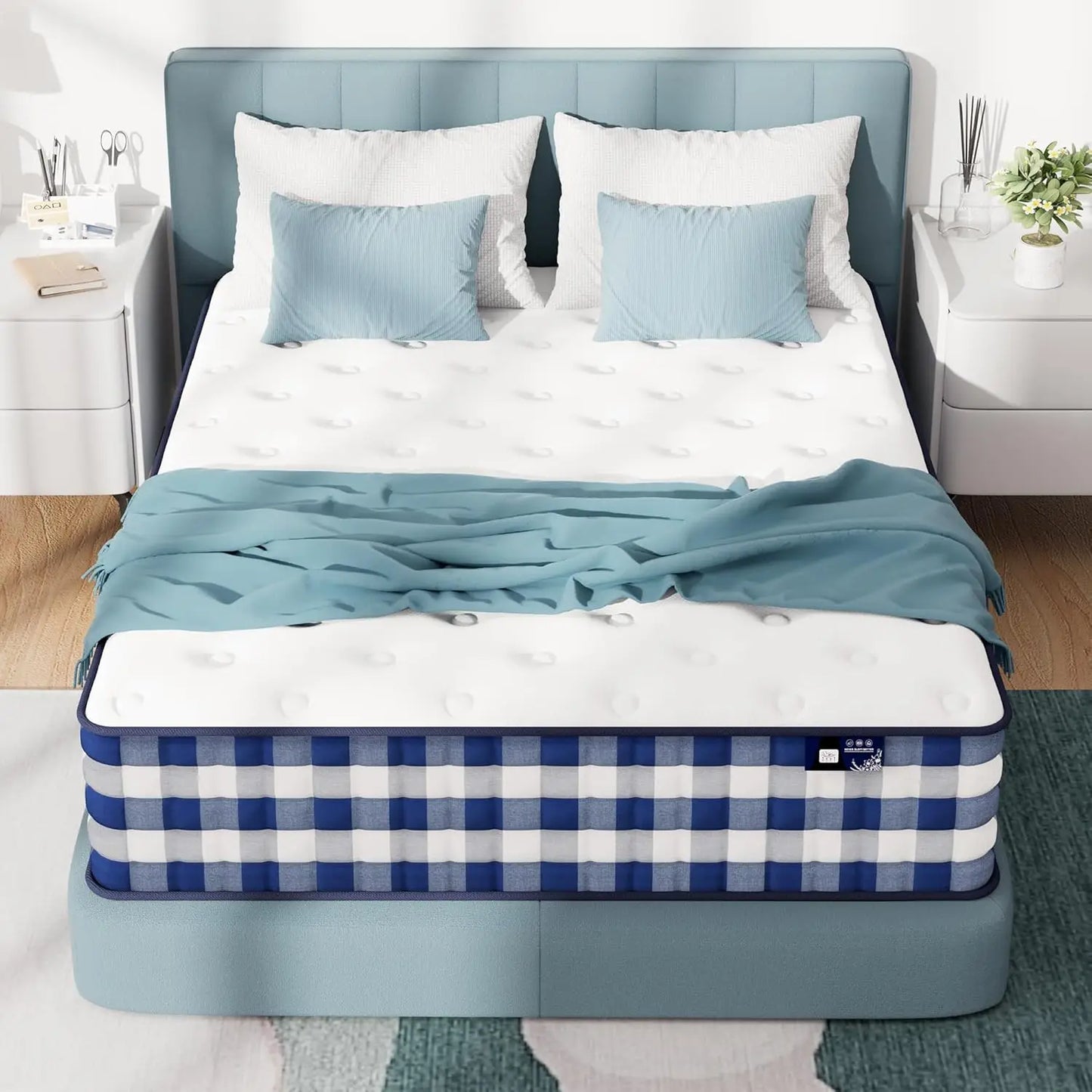 Ljustra Full Size 10 Inch Medium Firm Hybrid Mattress with Gel Foam