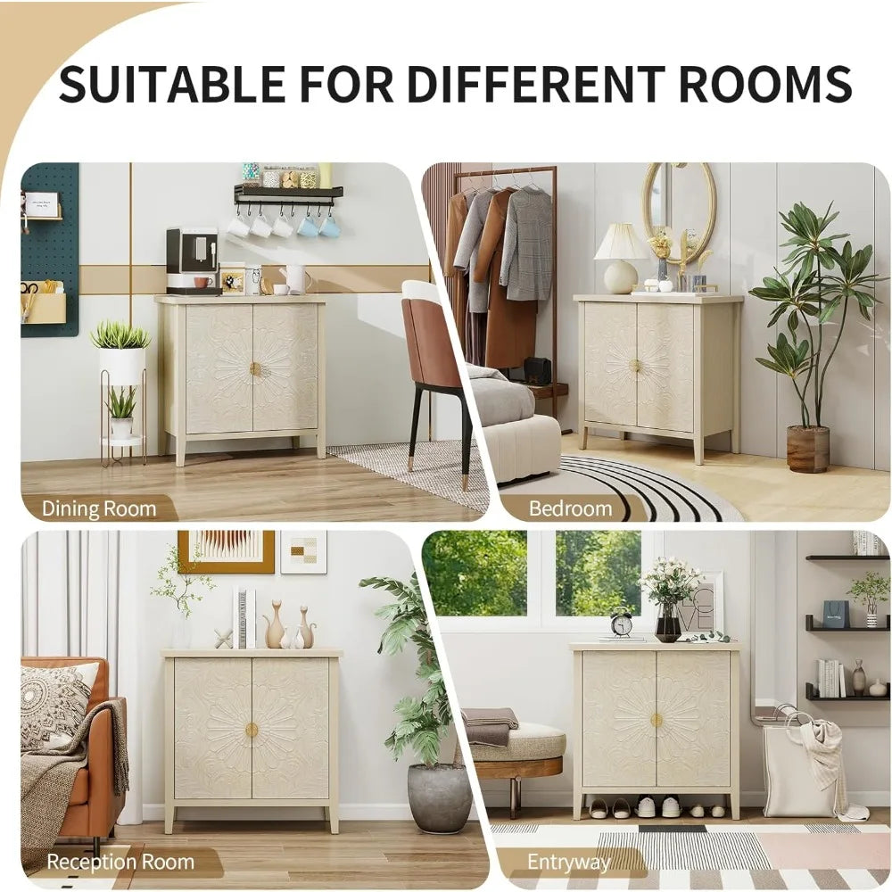 Sideboard Buffet Cabinet with Adjustable Shelves and 2 Doors for Home