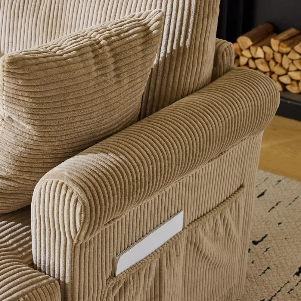 Ljustra 39.2" Wide Oversized 360° Swivel Accent Chair with Pillows
