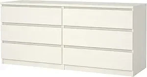 6 Drawer Double Dresser Contemporary Handle-free Bedroom Furniture