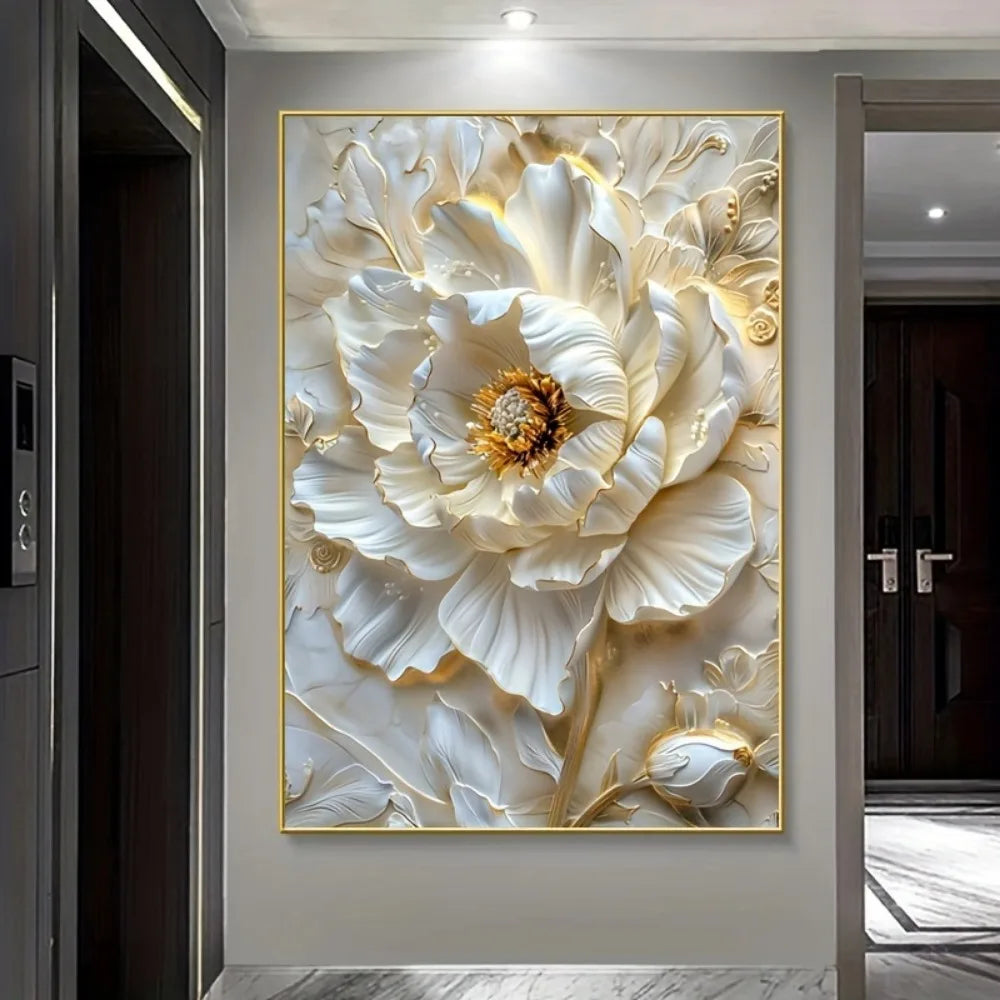 Modern Abstract Floral Canvas Art Print Frameless Wall Decoration