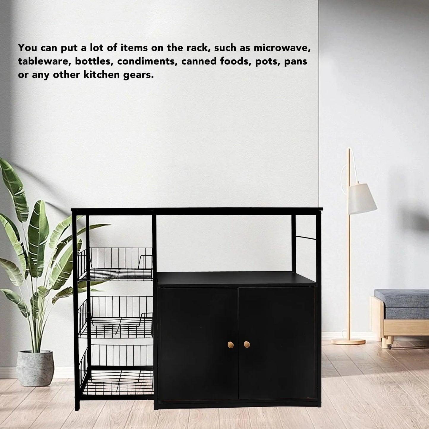 Ljustra Kitchen Storage Cabinet Multifunctional Sideboard Organizer Rack