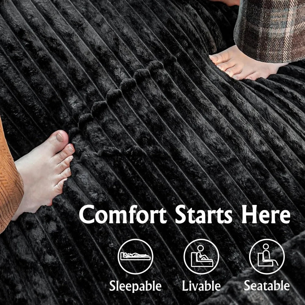 Ljustra Cloud Sectional Couch Modern L-Shape Chaise Sofa Living Room