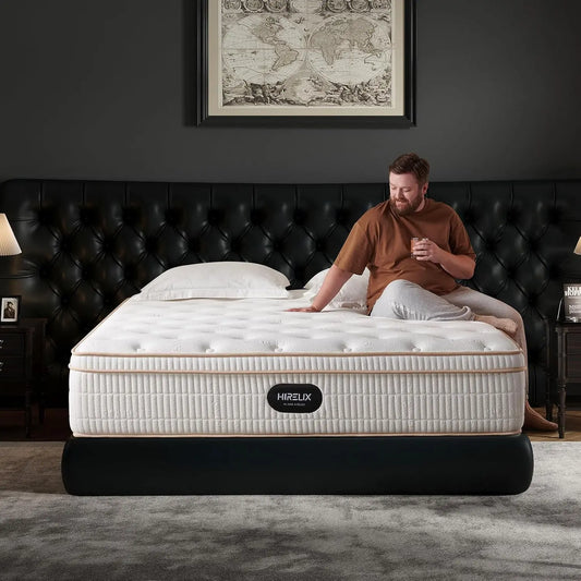 Ljustra 14 Inch Queen Hybrid Mattress Gel Memory Foam Pocket Coils