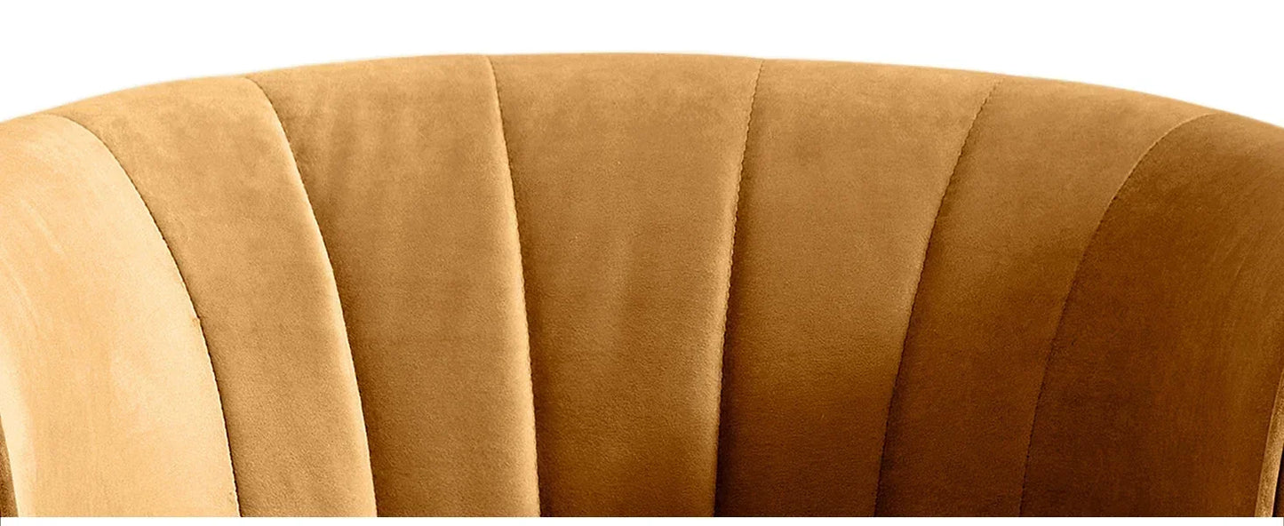 Ljustra Velvet Barrel Accent Chair Modern Comfy Reading Chair Living Room