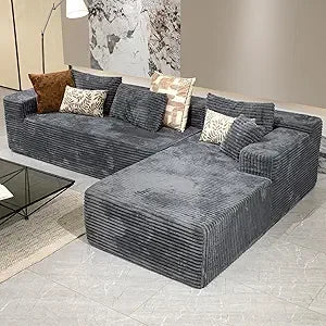 Ljustra Cloud Sectional Couch Modern L-Shape Chaise Sofa Living Room