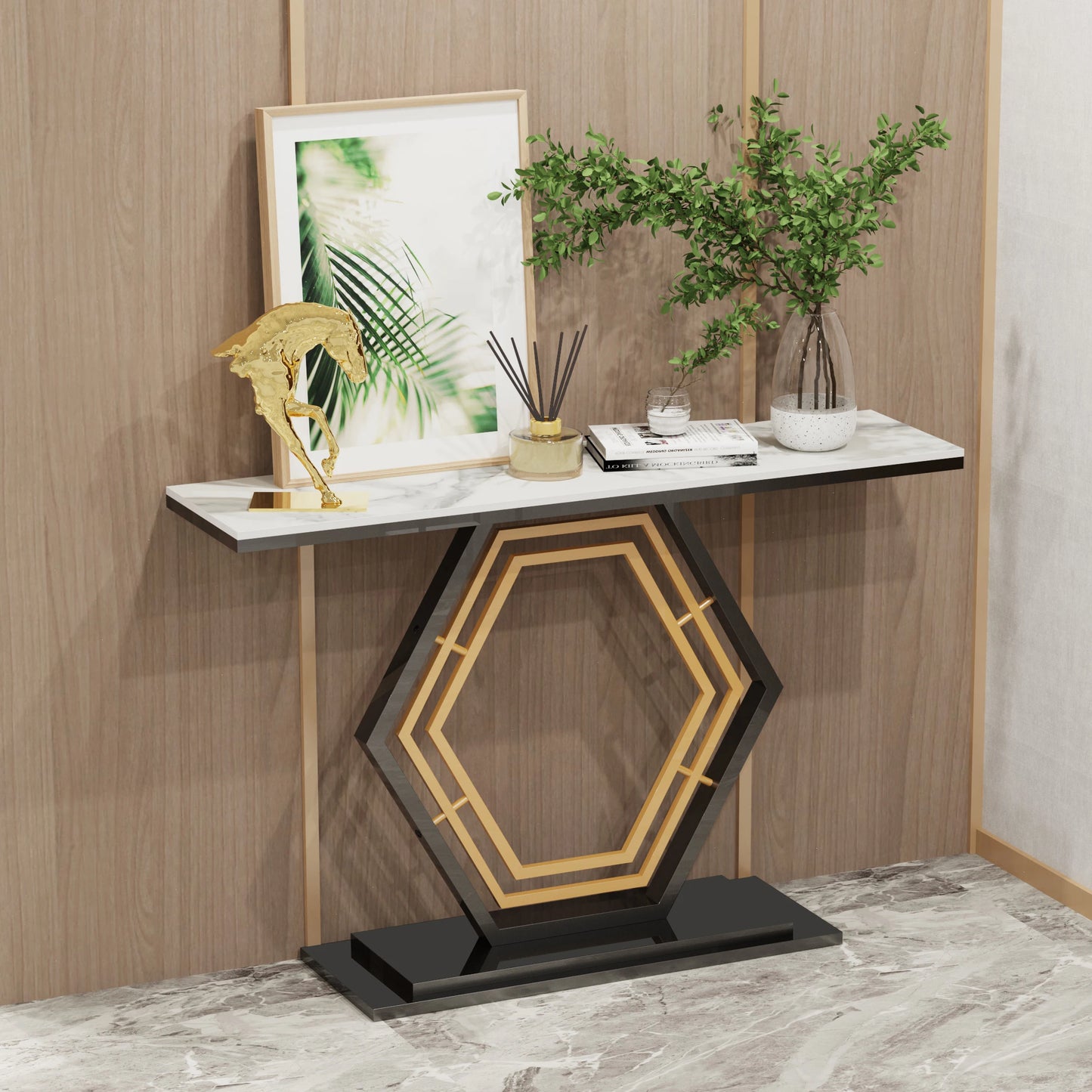 Metal Console Table Narrow Hallway Entryway Living Room Furniture