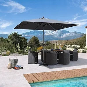 10ft Square Patio Umbrella Aluminum Frame Market Sun Umbrella Outdoor