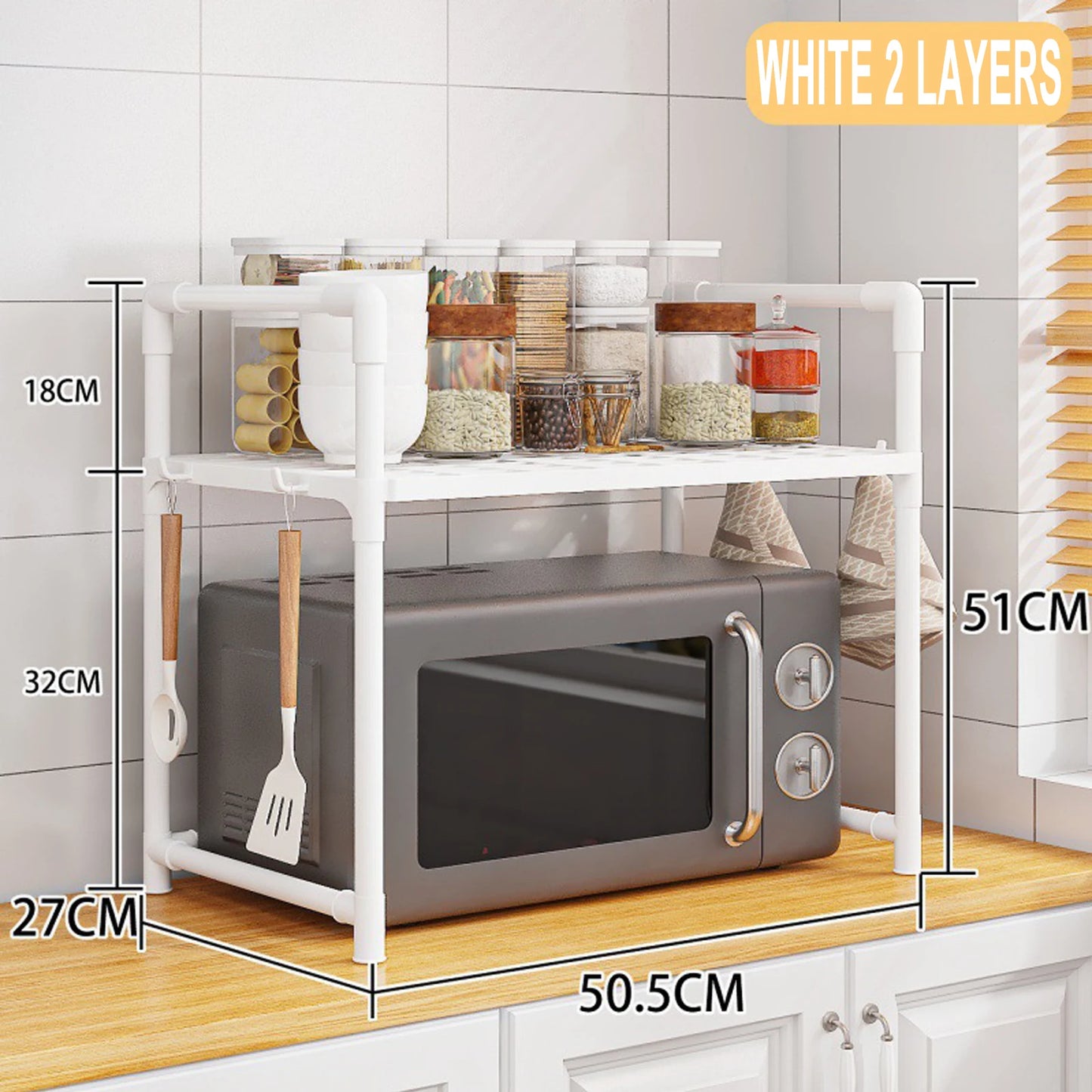 Microwave Shelf Kitchen Storage Rack Multi Layer Organizer Tidy