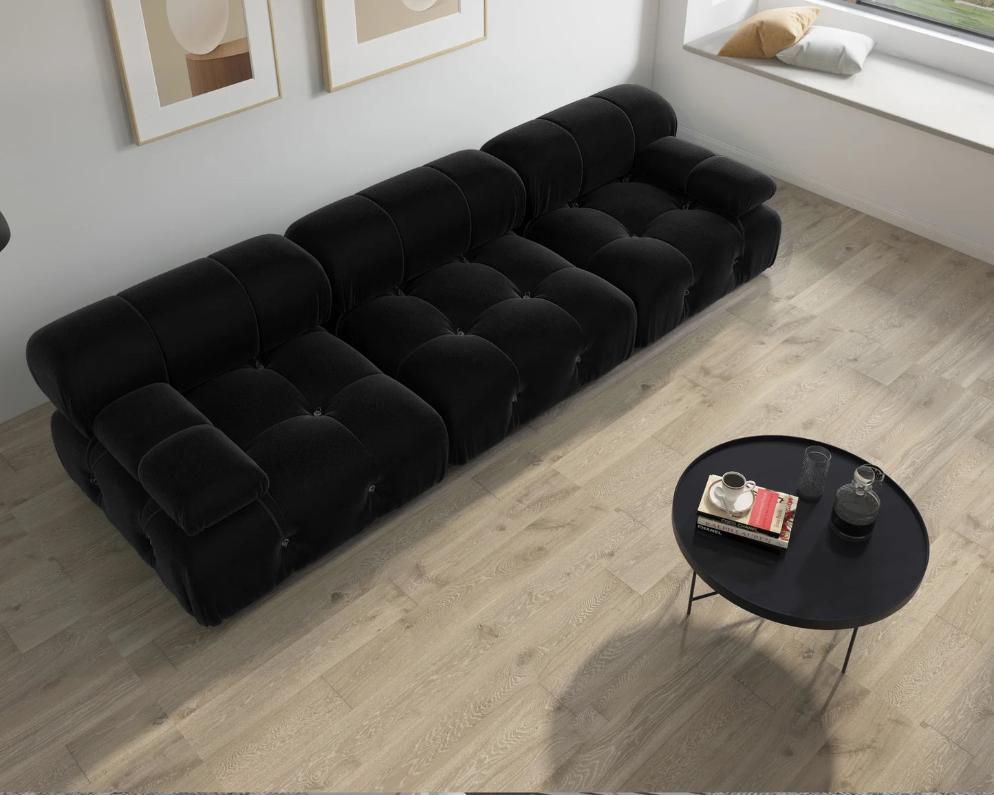 Ljustra 104" Modern Velvet Modular Sectional Sofa, Minimalist Design, 3 Seat