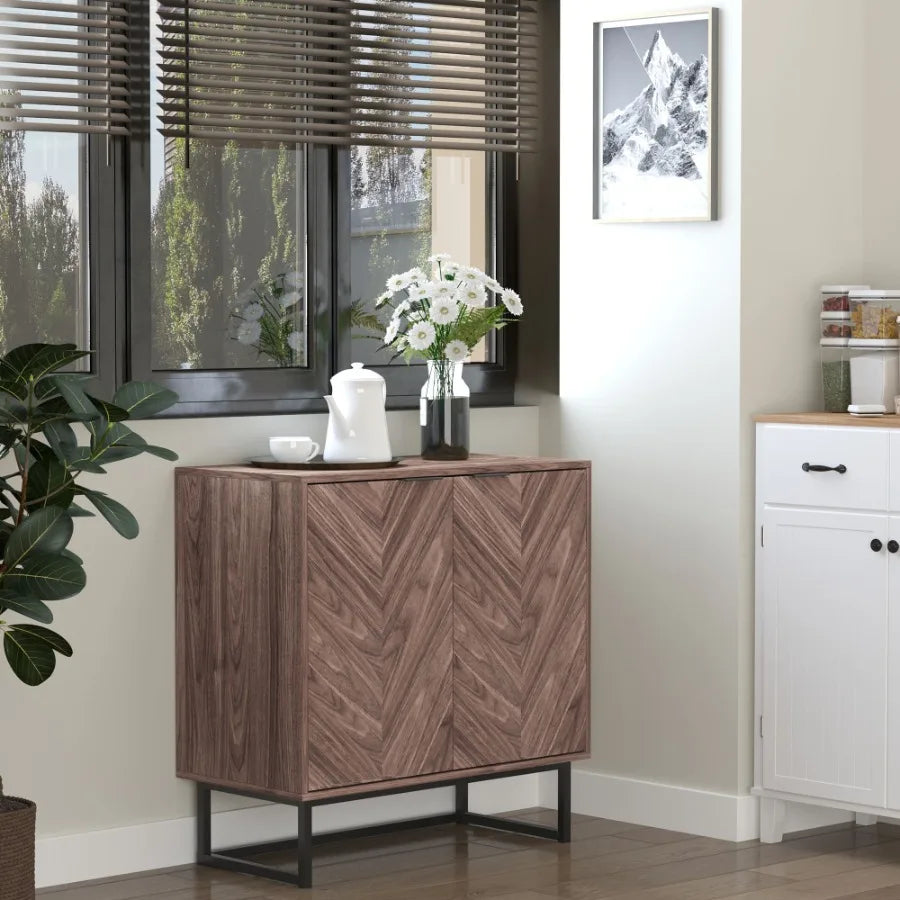 Ljustra Free Standing Storage Cabinet 2 Door Adjustable Shelf Sideboard