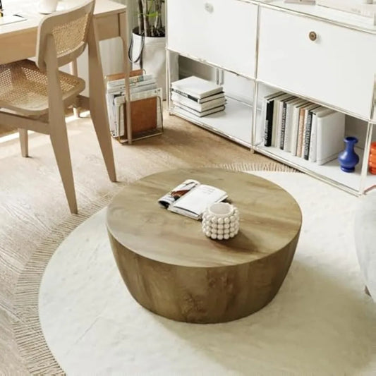 Ljustra Round Coffee Table 29.5 Inch Mid Century Modern Vintage Furniture