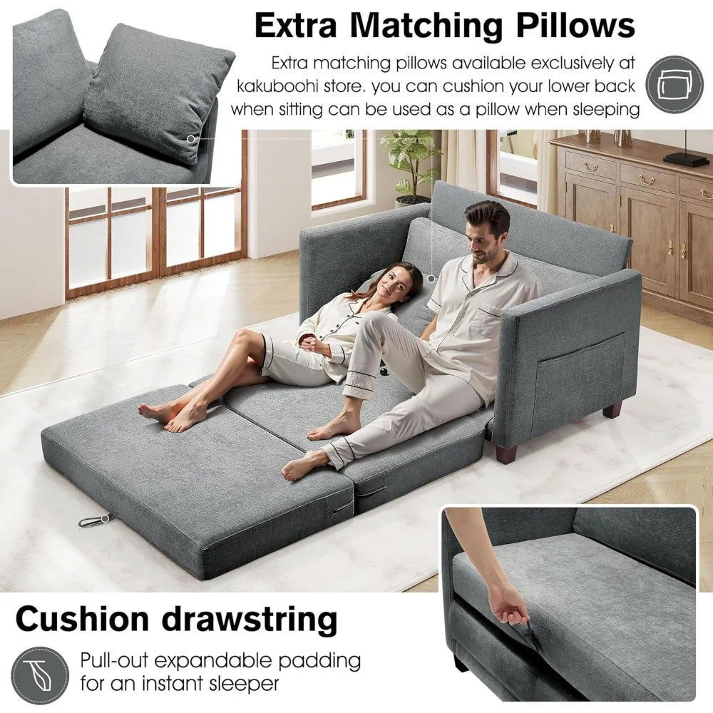 Ljustra 51 Inch Loveseat Sleeper Sofa Bed Convertible Small Space Furniture