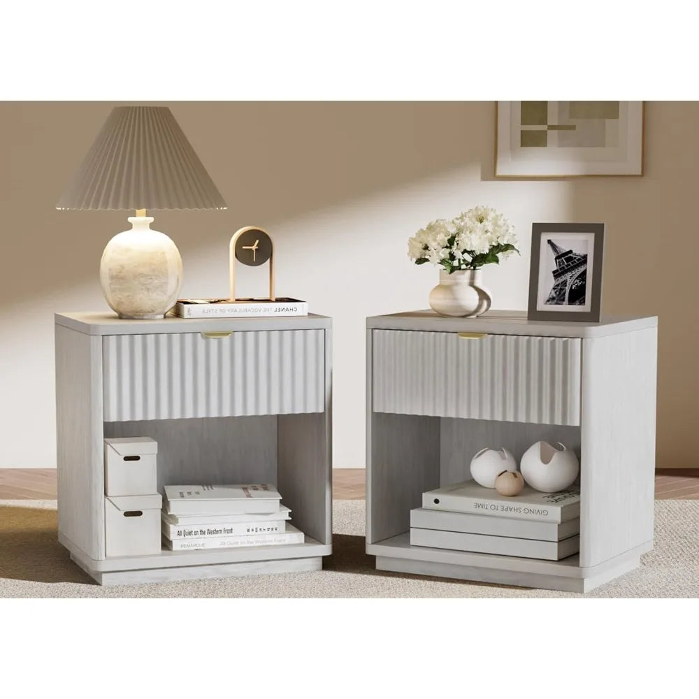 Modern Nightstands Set of 2 with Drawers for Bedroom Living Room