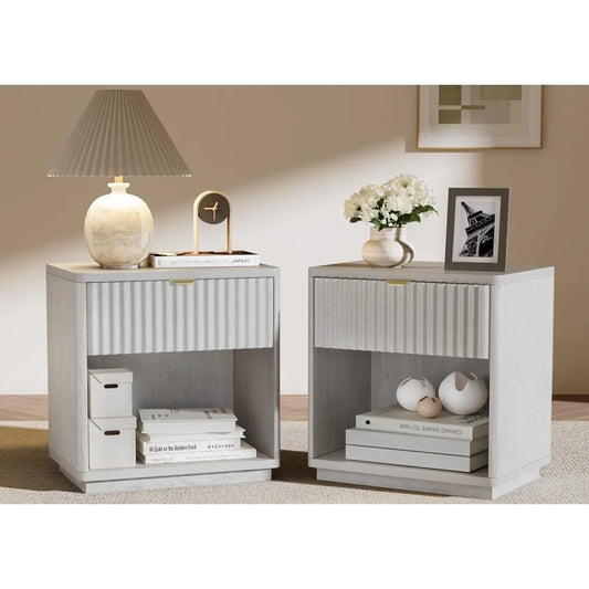 Modern Nightstands Set of 2 with Drawers for Bedroom Living Room