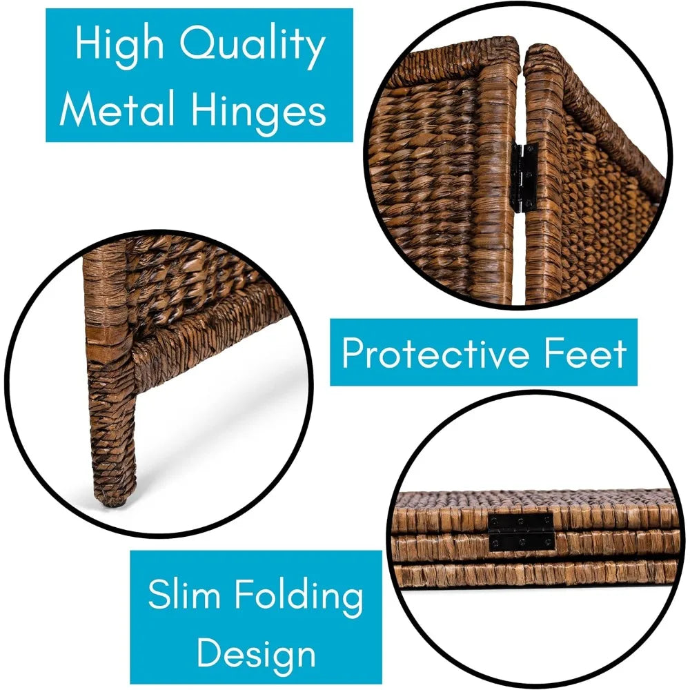 3 Panel Seagrass Room Divider Handwoven Folding Privacy Screen