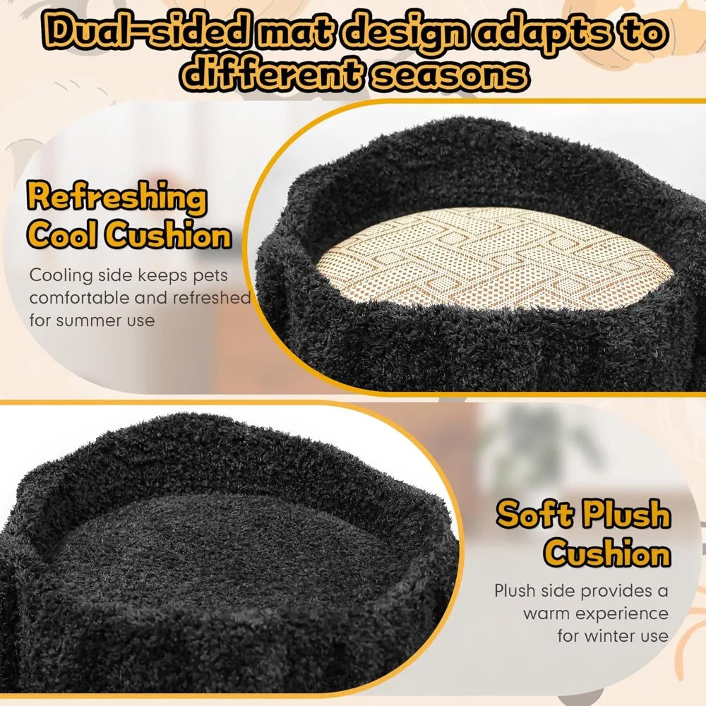 Super Large Cat Tree 88.6 Inches Multi-Level Plush Cat Tower Scratching Post