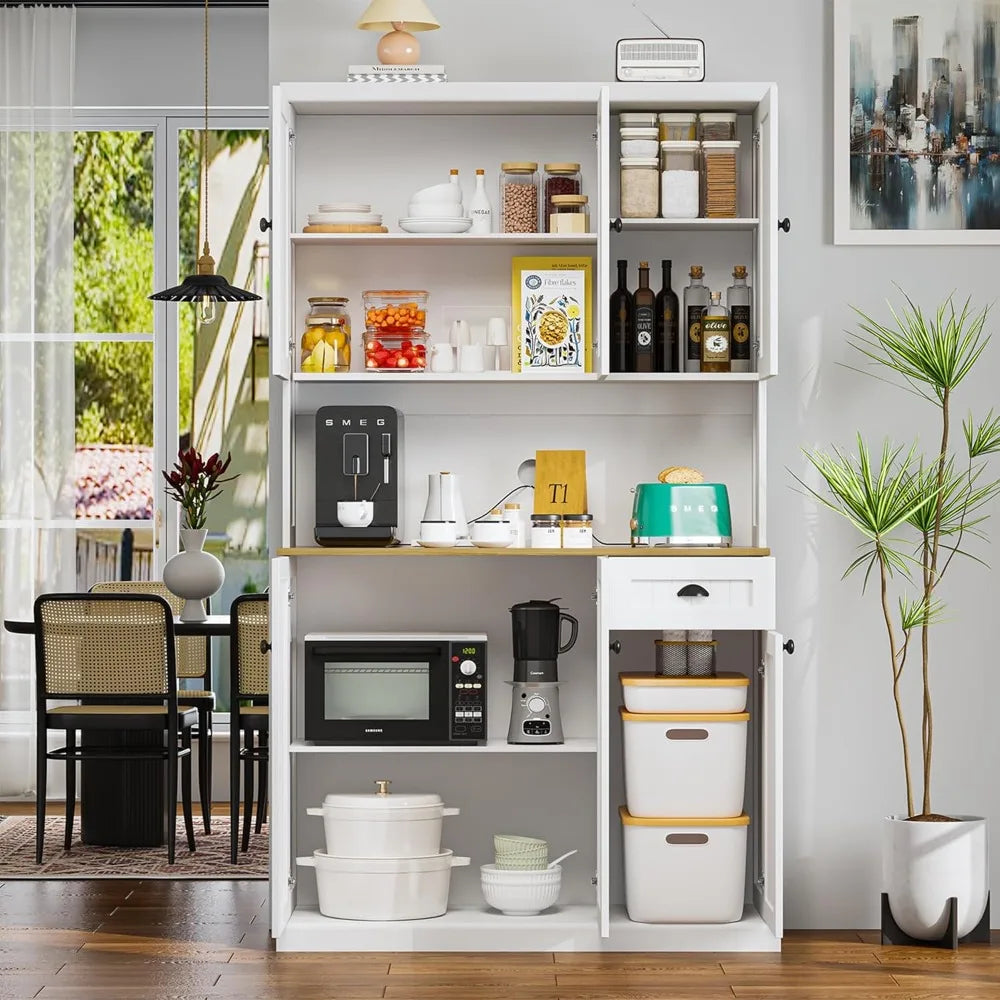 Buffet Hutch Cabinet Kitchen Sideboard Pantry Storage Microwave Cabinet