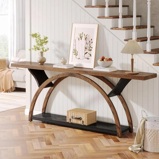 70.87" Console Table Narrow Entryway Table Rustic Sofa Table