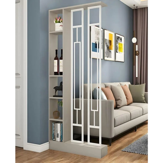Wall Room Divider Bookshelf Modern Wood Bookcase Stylish Storage Cabinet