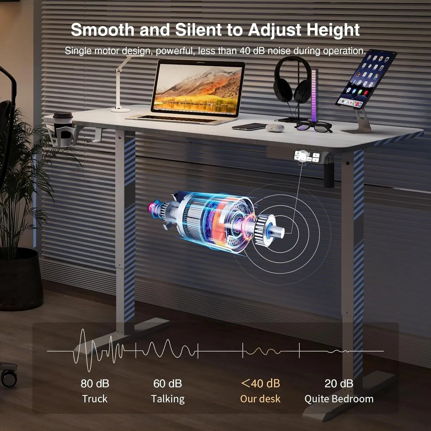 Ljustra Adjustable Electric Standing Desk Sit Stand Home Office Workstation