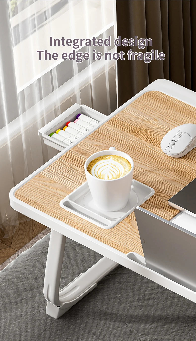 Portable Adjustable Height Foldable Laptop Bed Desk with Storage