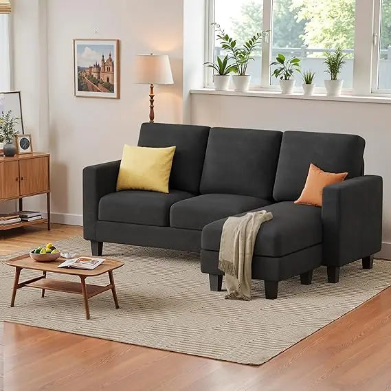 Ljustra Convertible Sectional Sofa Couch 3 Seat L-Shaped with Chaise