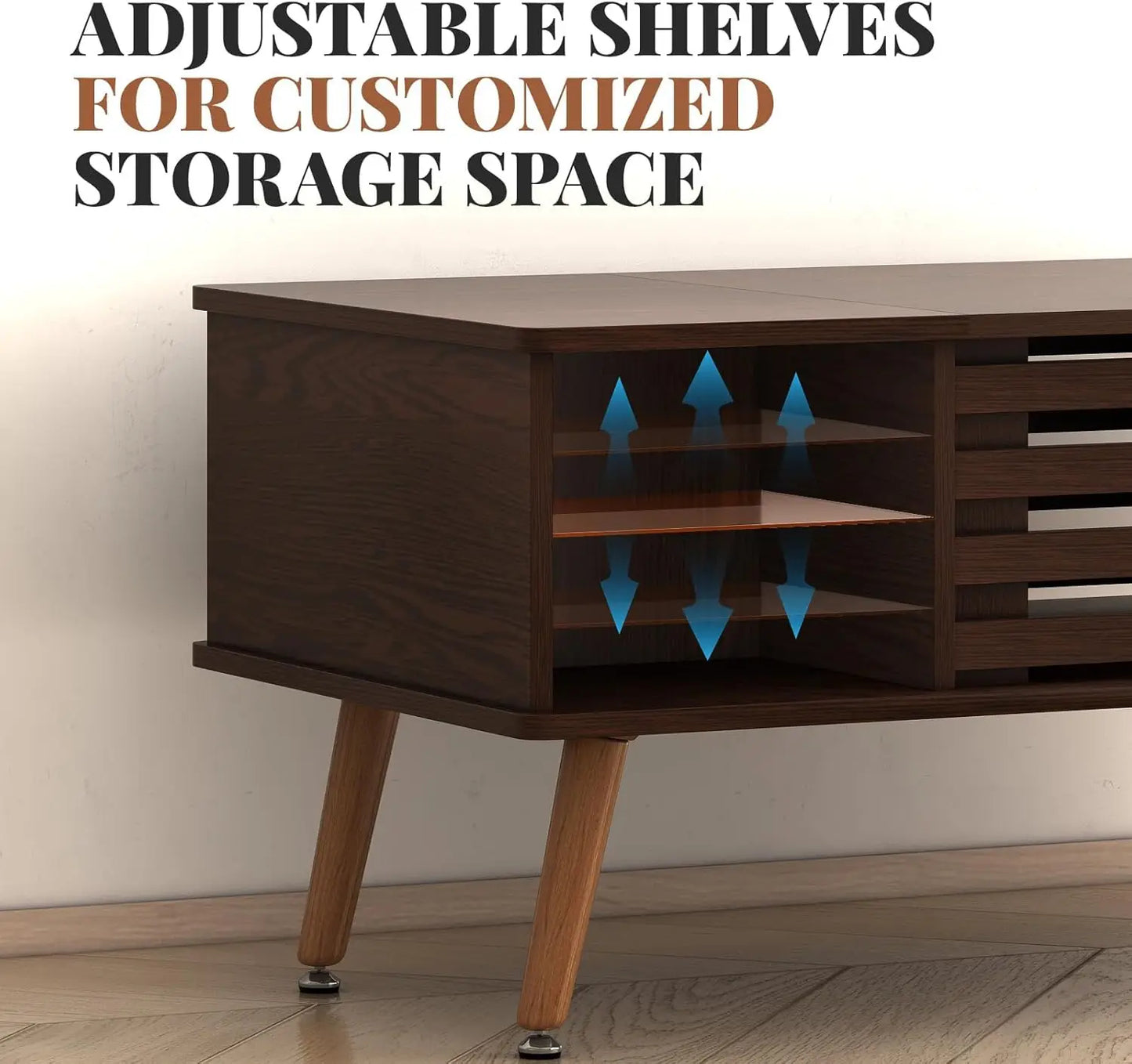 Lift Top Coffee Table with Storage Mid Century Modern Wooden Table