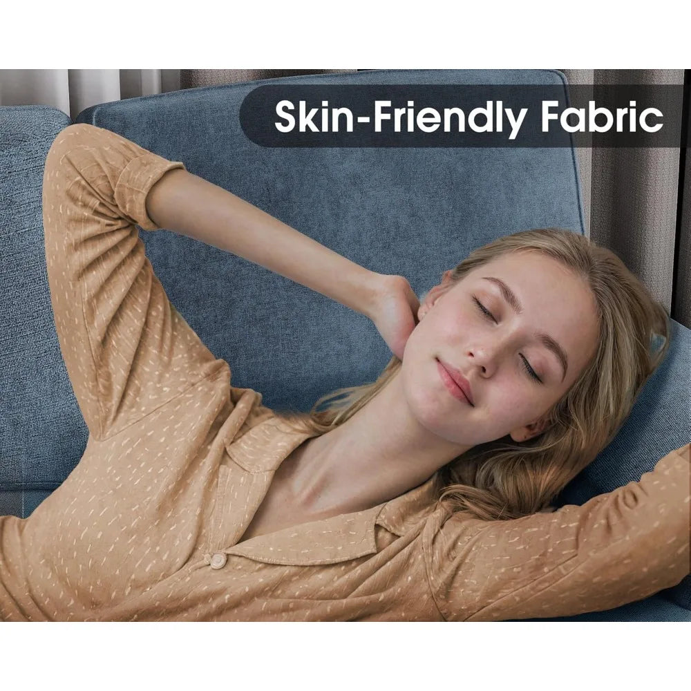 U-Shaped 4-Seat Sectional Sofa Double Chaise Linen Couch Modern Living Rooms